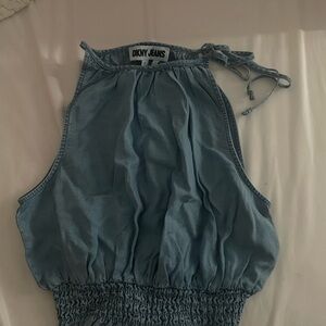DKNY Jeans Blue Halter Top
